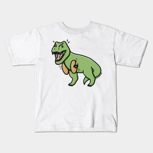 T. rex playing cymbals Kids T-Shirt